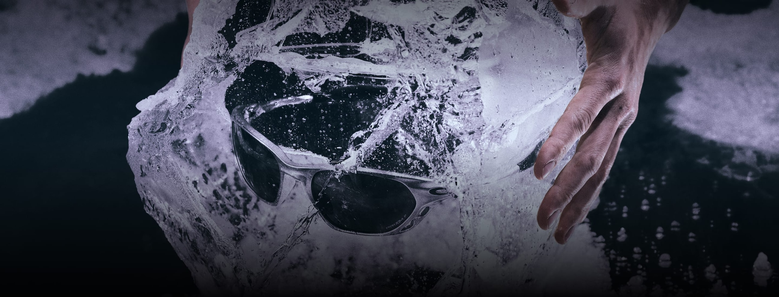 Ice block with oakley frame inside